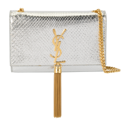 Small Tassled Kate, Snakeskin, Silver, 474366, DB, 2*